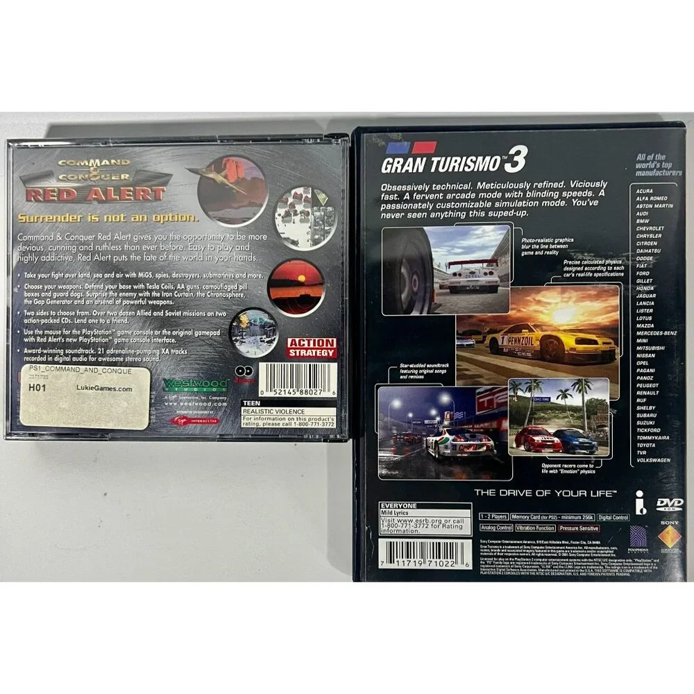 Gran Turismo 3 & Command & Conquer Red Alert‎ PlayStation Games